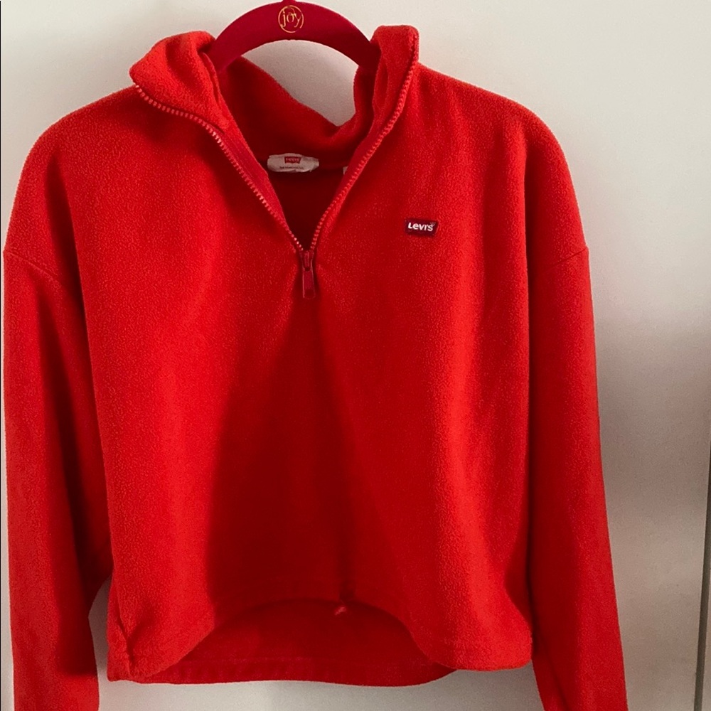 Levi's Red Cowl Neck Sweater with Turtleneck Style